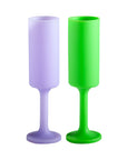 violette + vert | seff set | silicone unbreakable champagne flutes