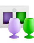 violette + vert | stemm set | silicone unbreakable wine glasses