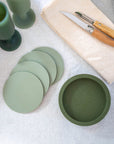 sage + olive | ciss | unbreakable silicone coasters