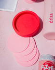 cherry + blush | ciss | unbreakable silicone coasters