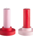 cherry + blush | flipp large set | silicone unbreakable candle holder set