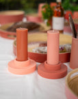 terra + peach | flipp large set | silicone unbreakable candle holder set