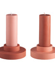 terra + peach | flipp large set | silicone unbreakable candle holder set