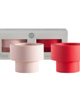 cherry + blush | flipp small set | silicone unbreakable candle holder set