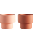 terra + peach | flipp small set | silicone unbreakable candle holder set