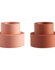 terra + peach | flipp small set | silicone unbreakable candle holder set