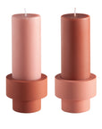 terra + peach | flipp small set | silicone unbreakable candle holder set