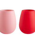 cherry + blush | fegg set | silicone unbreakable glasses