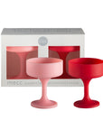 cherry + blush | mecc set | silicone unbreakable cocktail glasses