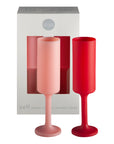 cherry + blush | seff set | silicone unbreakable champagne flutes