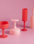 cherry + blush | seff set | silicone unbreakable champagne flutes