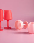 cherry + blush | seff set | silicone unbreakable champagne flutes