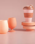 terra + peach | stemm set | silicone unbreakable wine glasses