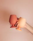 peach | stemm single | silicone unbreakable wine glass