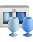 sky + kingfisher | stemm set | silicone unbreakable wine glasses