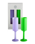 violette + vert | seff set | silicone unbreakable champagne flutes