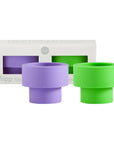 violette + vert | flipp small set | silicone unbreakable candle holder set