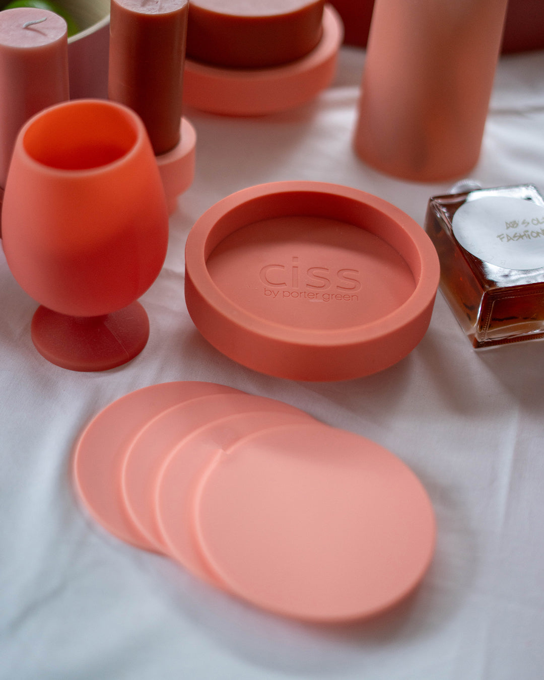 terra + peach | ciss | unbreakable silicone coasters