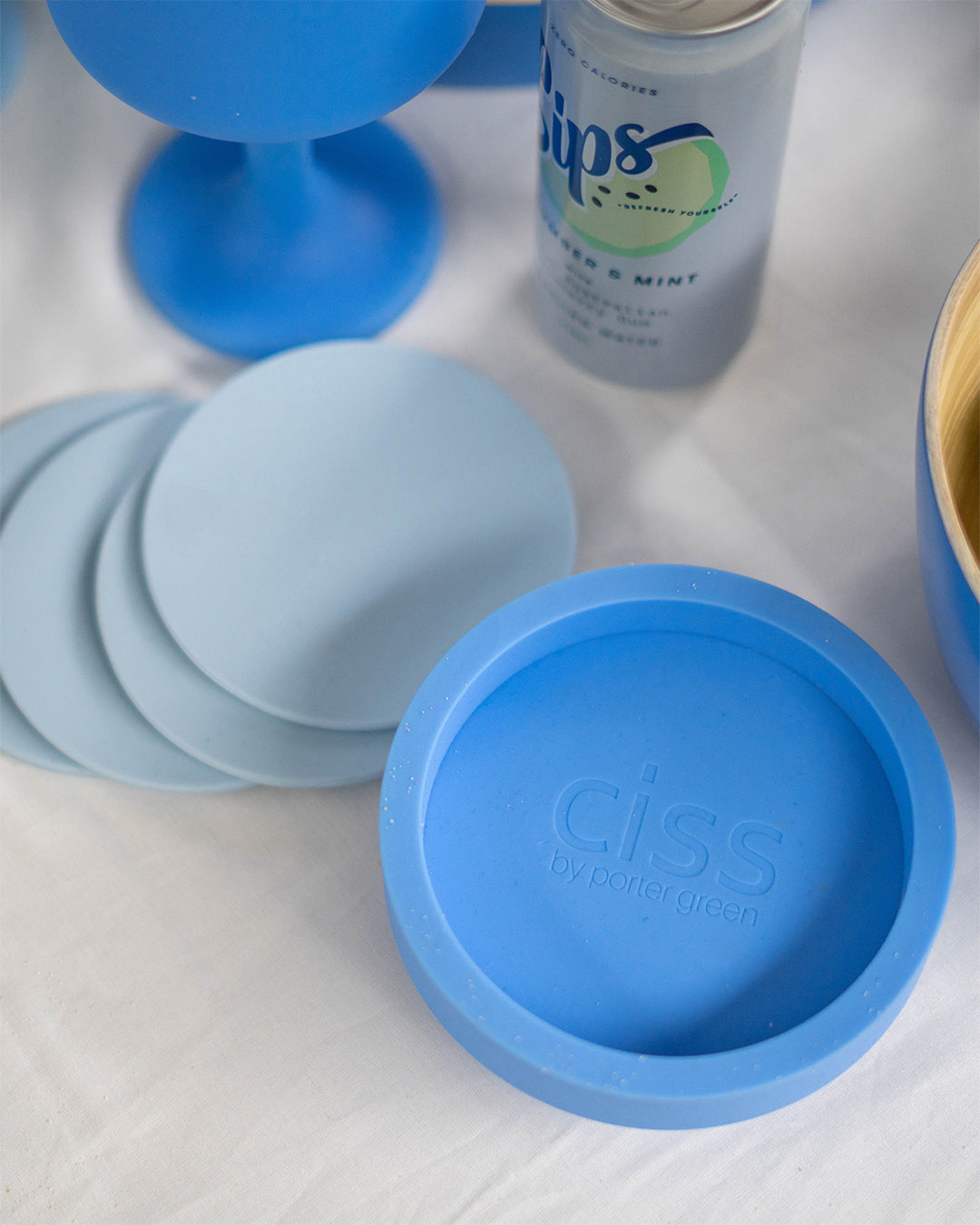 sky + kingfisher | ciss | unbreakable silicone coasters