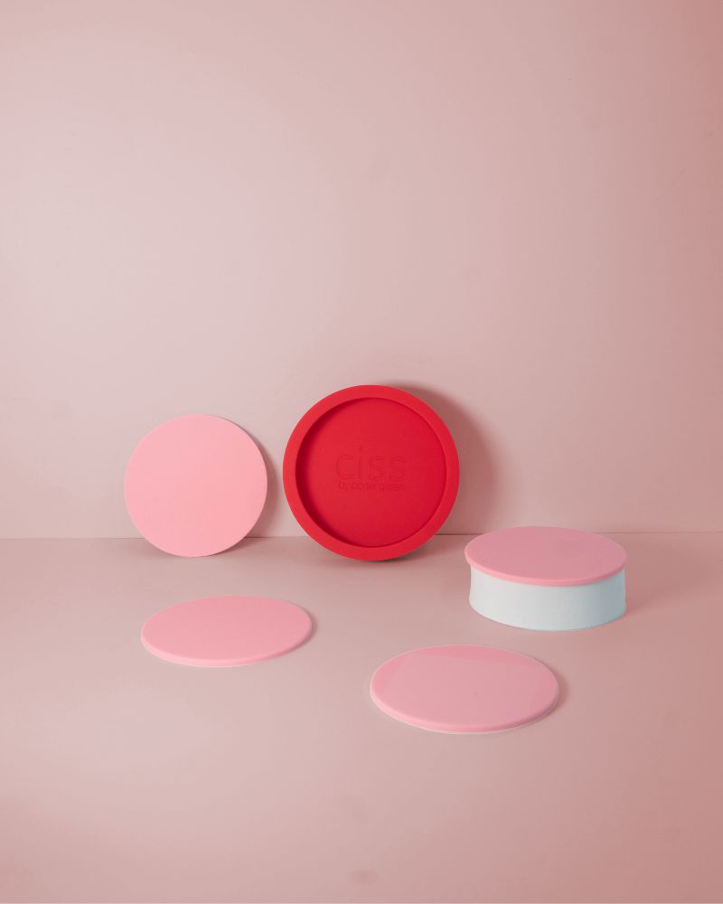 cherry + blush | ciss | unbreakable silicone coasters