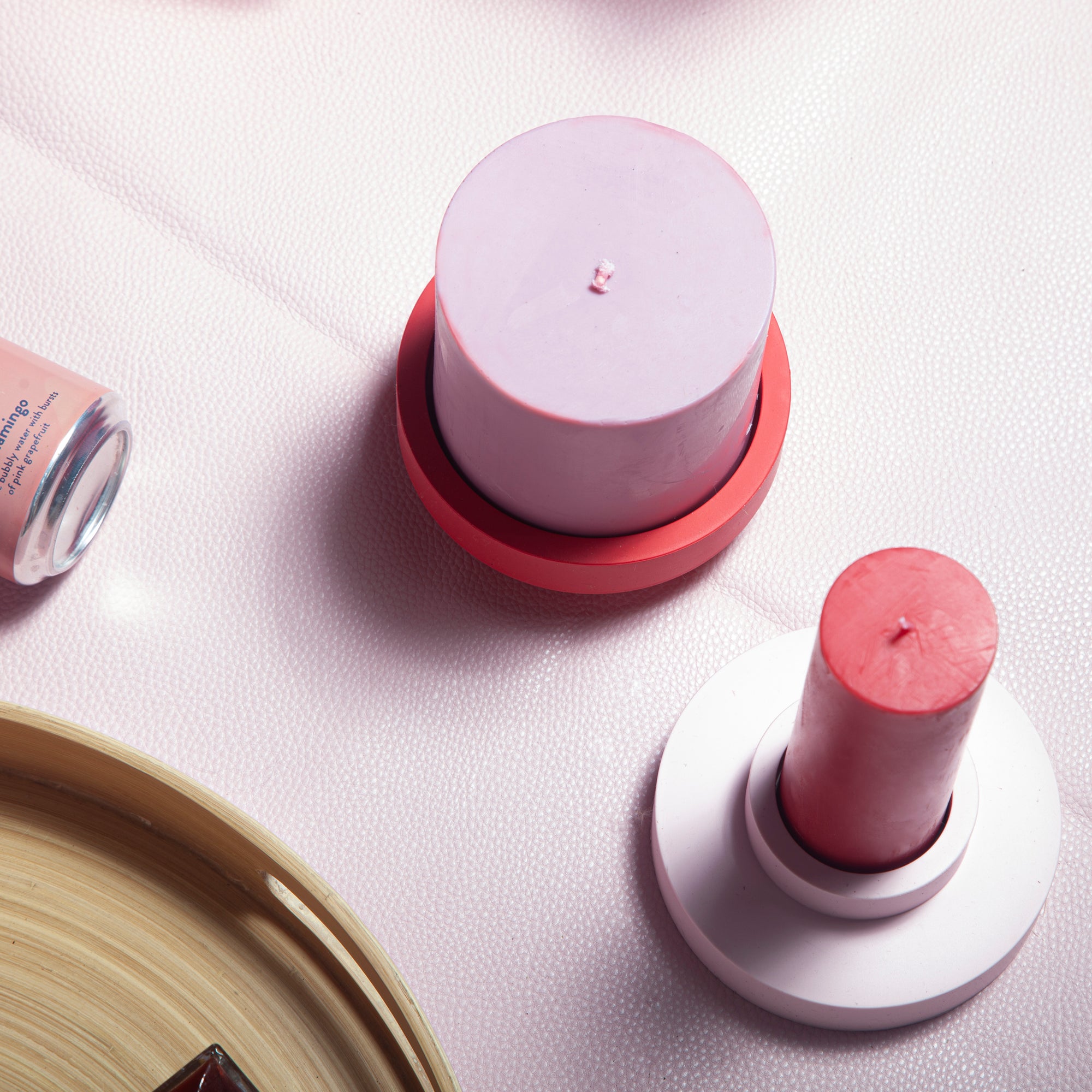 cherry + blush | flipp large set | silicone unbreakable candle holder set