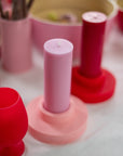cherry + blush | flipp large set | silicone unbreakable candle holder set