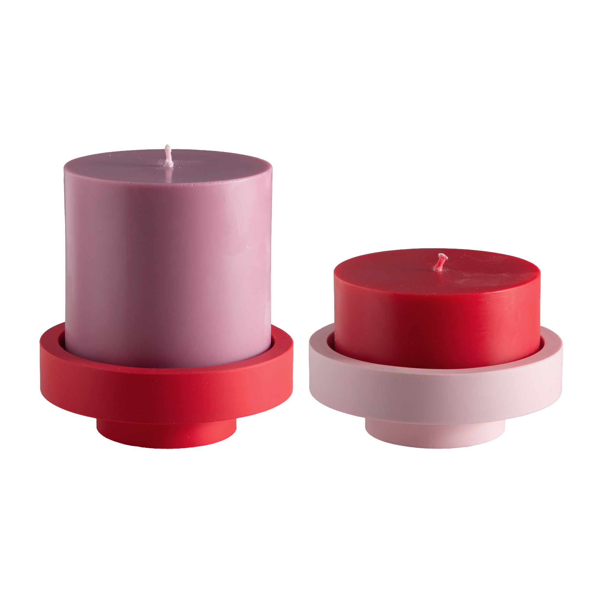 cherry + blush | flipp large set | silicone unbreakable candle holder set