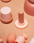 terra + peach | flipp large set | silicone unbreakable candle holder set