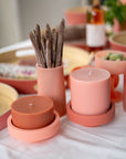 terra + peach | flipp large set | silicone unbreakable candle holder set