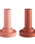 terra + peach | flipp large set | silicone unbreakable candle holder set