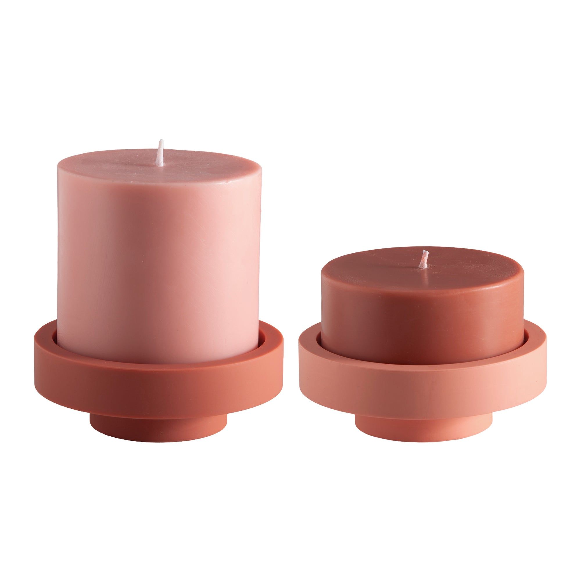 terra + peach | flipp large set | silicone unbreakable candle holder set