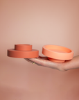 terra + peach | flipp large set | silicone unbreakable candle holder set