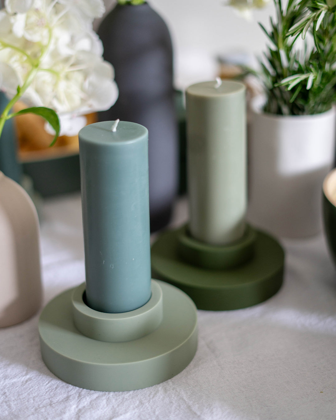 sage | flipp large single | silicone unbreakable candle holder