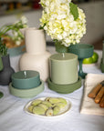 sage + olive | flipp large set | silicone unbreakable candle holder set