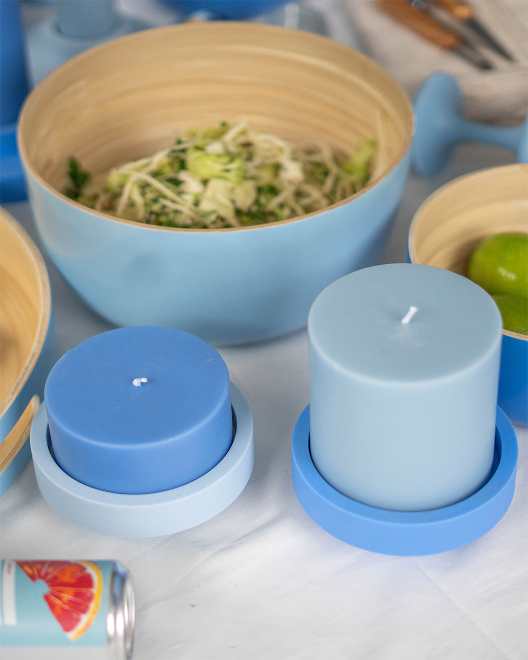 sky + kingfisher | flipp large set | silicone unbreakable candle holder set