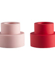 cherry + blush | flipp small set | silicone unbreakable candle holder set