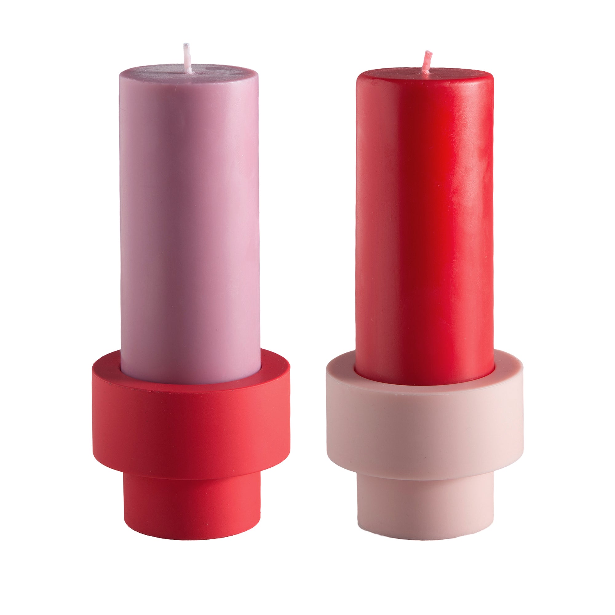 cherry + blush | flipp small set | silicone unbreakable candle holder set