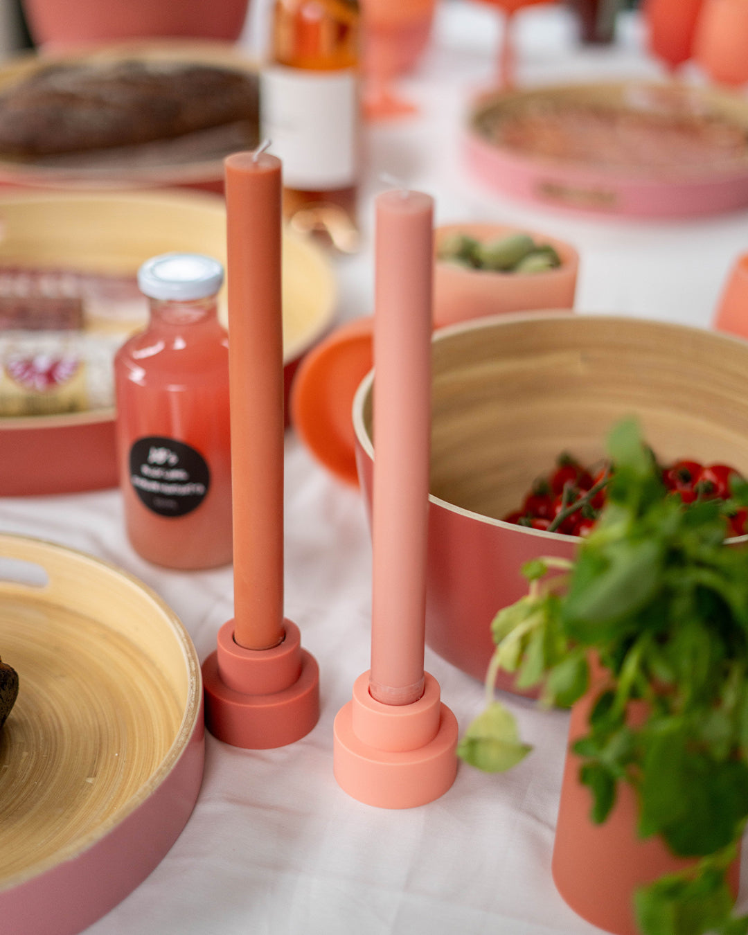peach | flipp small single | silicone unbreakable candle holder