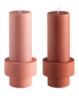 terra + peach | flipp small set | silicone unbreakable candle holder set
