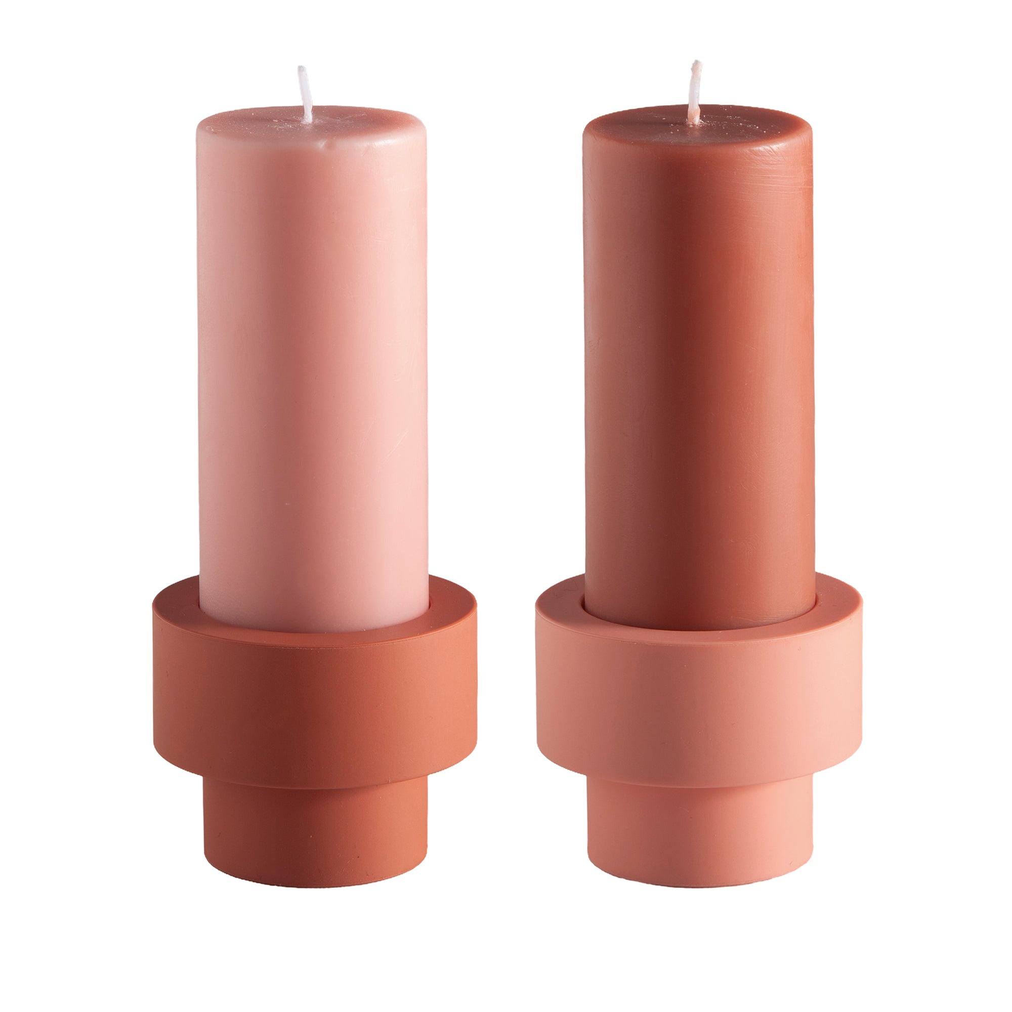 terra + peach | flipp small set | silicone unbreakable candle holder set
