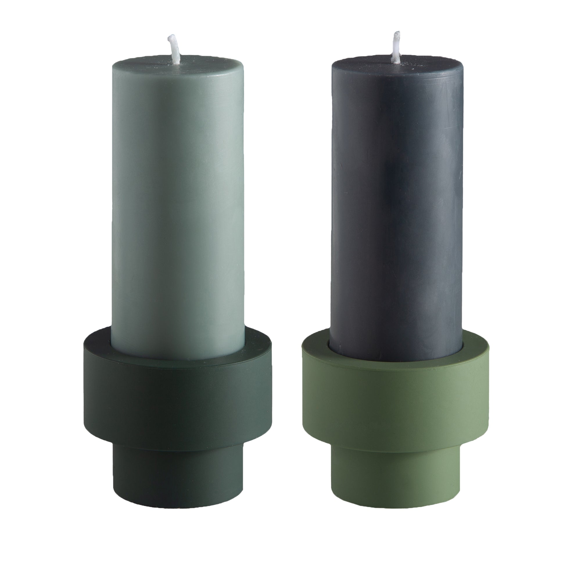 sage + olive | flipp small set | silicone unbreakable candle holder set