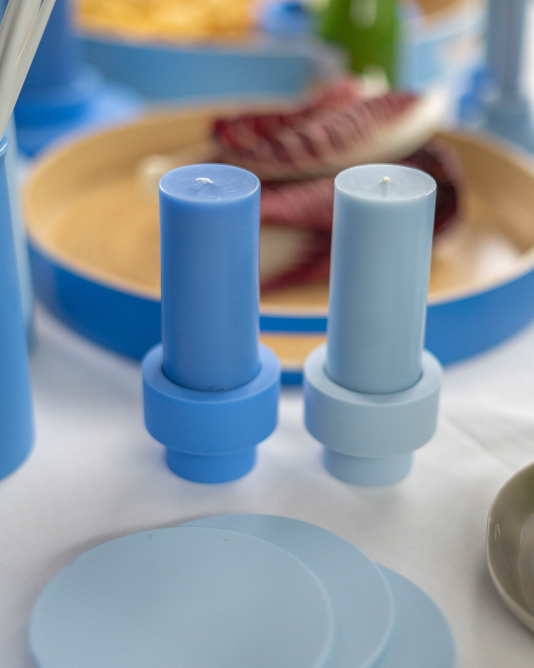 sky + kingfisher | flipp small set | silicone unbreakable candle holder set