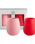 cherry + blush | fegg set | silicone unbreakable glasses