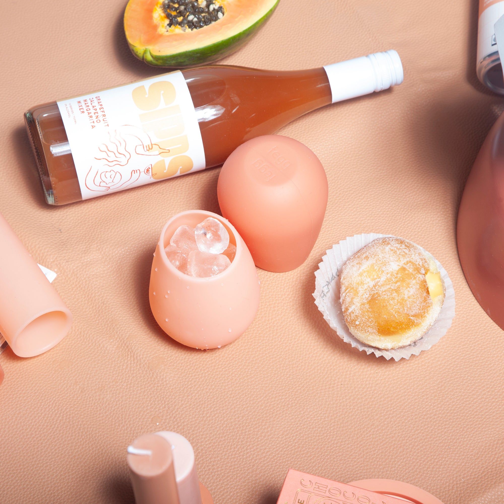 peach | fegg single | silicone unbreakable glass