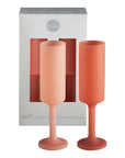 terra + peach | seff set | silicone unbreakable champagne flutes