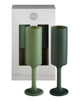 sage + olive | seff set | silicone unbreakable champagne flutes