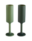 sage + olive | seff set | silicone unbreakable champagne flutes
