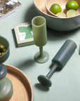 sage + olive | seff set | silicone unbreakable champagne flutes