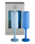 sky + kingfisher | seff set | silicone unbreakable champagne flutes