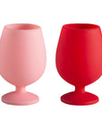 cherry + blush | stemm set |  silicone unbreakable wine glasses